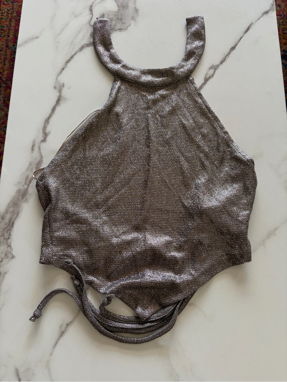 Topshop Shimmer Silver top